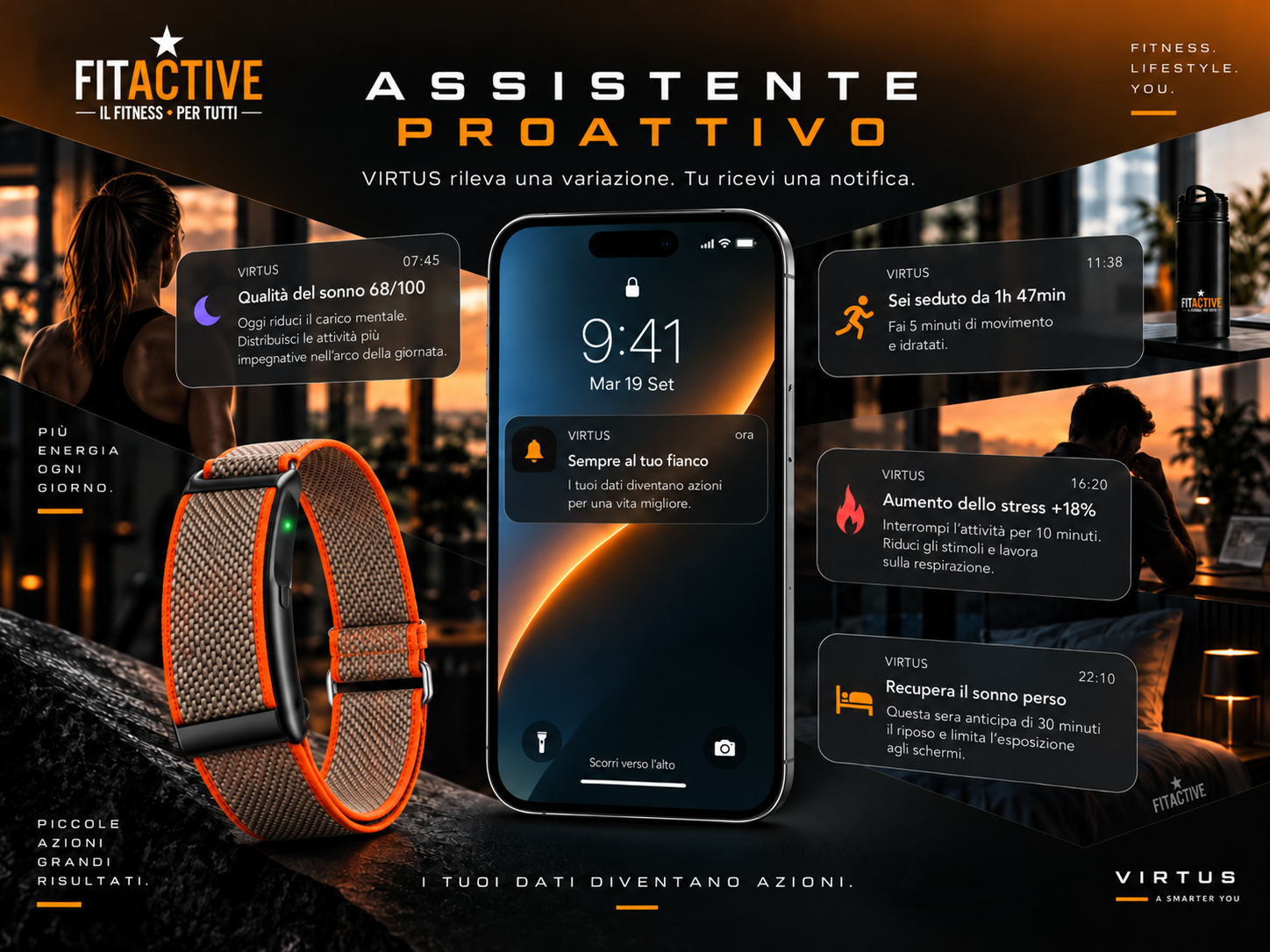 VIRTUS assistente proattivo, notifiche durante la giornata